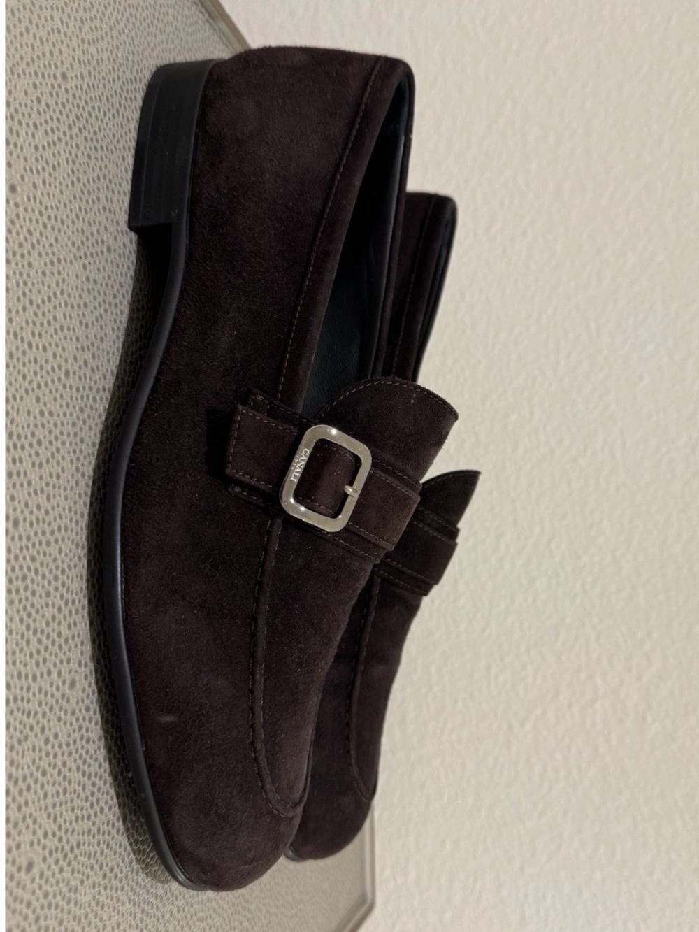 Canali Chocolate Suede Men's‎ Buckle Loafers
